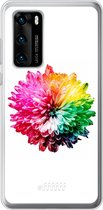 Huawei P40 Hoesje Transparant TPU Case - Rainbow Pompon #ffffff