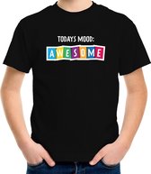 Awesome fun tekst t-shirt zwart kids M (134-140)