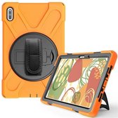 Tablet hoes geschikt voor Huawei MatePad 10.4 - Hand Strap Armor Case - Oranje