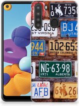 Hippe Hoesjes Geschikt voor Samsung Galaxy A21 Telefoon Hoesje Kentekenplaten