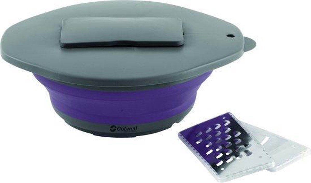 Outwell Collaps Bowl & lid w/grater Plum