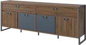 INDUS-CHIC Dressoir, walnootdecor, industriële stijl - L 220 cm