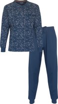 Paul Hopkins Heren Pyjama - V Hals - 100% Katoen - Donkerblauw - Maat L