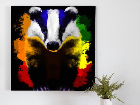 Barry the badger | Barry the Badger | Kunst - 40x40 centimeter op Canvas | Foto op Canvas