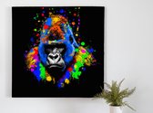 Vibrant Rainbow King kunst - 80x80 centimeter op Canvas | Foto op Canvas - wanddecoratie