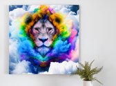 Cloudy with a chance of lions | Cloudy with a chance of Lions | Kunst - 60x60 centimeter op Canvas | Foto op Canvas - wanddecoratie schilderij
