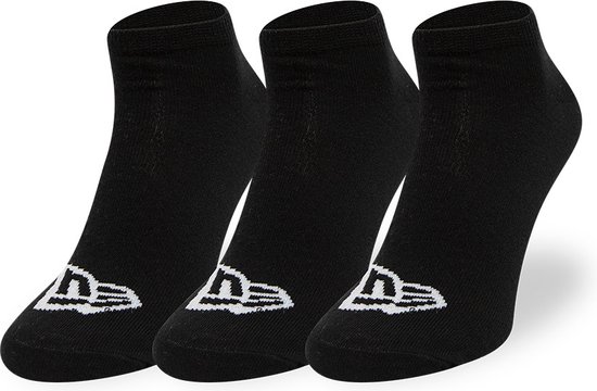 New Era Flag Sneaker Socks Black - 39/42 - 3 Paar - Sokken Zwart Unisex - Sportsokken Zwart - Enkelsokken - Sokken Heren 39 42 - Sokken Dames