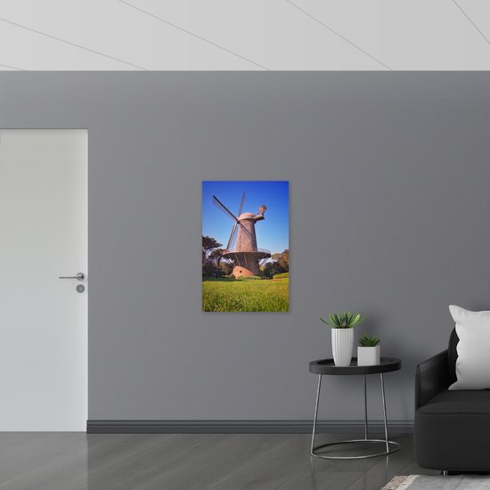 Acrylglas - Windmolen in Weide - 60x90 cm Foto op Acrylglas (Wanddecoratie op Acrylaat)