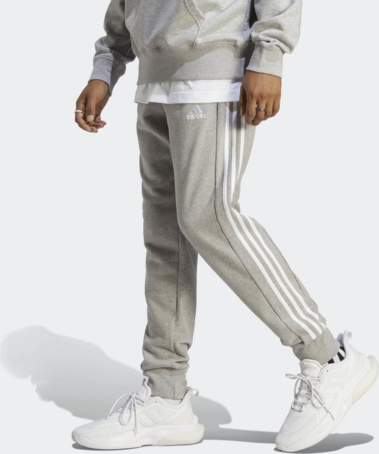 adidas Sportswear Essentials French Terry Tapered Cuff 3-Stripes Joggers - Heren - Grijs- 4XL