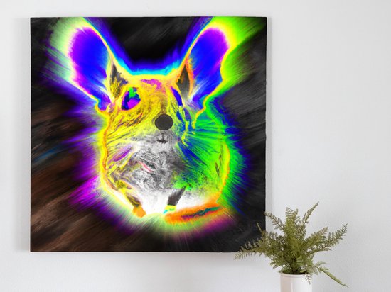 Vibrant jerboa burst | Vibrant Jerboa Burst | Kunst - 60x60 centimeter op Canvas | Foto op Canvas