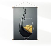 Textielposter Sailing Wine 01 XL (125 X 90 CM) - Wandkleed - Wanddoek - Wanddecoratie