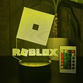 Klarigo® Veilleuse - Lampe LED 3D Illusion - 16 Couleurs - Lampe de bureau - Roblox - Lampe d'ambiance - Enfants - Lampe Creative - Télécommande