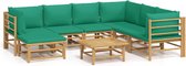 vidaXL-8-delige-Loungeset-met-kussens-bamboe-groen