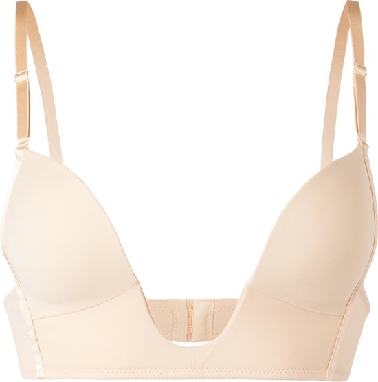 Nude bh met diep V-decolleté en verstelbare bandjes.
