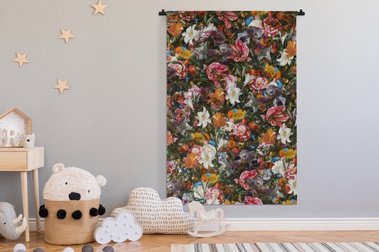 Tapisserie murale - Fleurs - Arc-en-ciel - Art - Maîtres anciens - Tapisserie - Tapisserie - Katoen - Décoration de la maison - 120x180 cm - Chambre - Tissu mural - Tenture murale - Décoration murale - Tapisseries