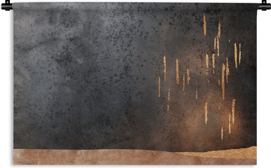 Wandkleed - Wanddoek - Abstract - Goud - Design - 150x100 cm - Wandtapijt