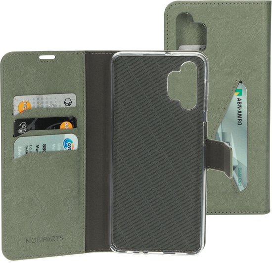 Mobiparts hoesje geschikt voor Samsung Galaxy A32 5G - Wallet/Boekhoesje - Eco Leer - Magneet Sluiting - Opberg vakken - Groen