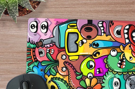 Tapis de souris 19x23 cm - Monster - Motifs - Motifs végétaux - Fleurs - Motifs arc-en-ciel - Enfants - Tapis de souris
