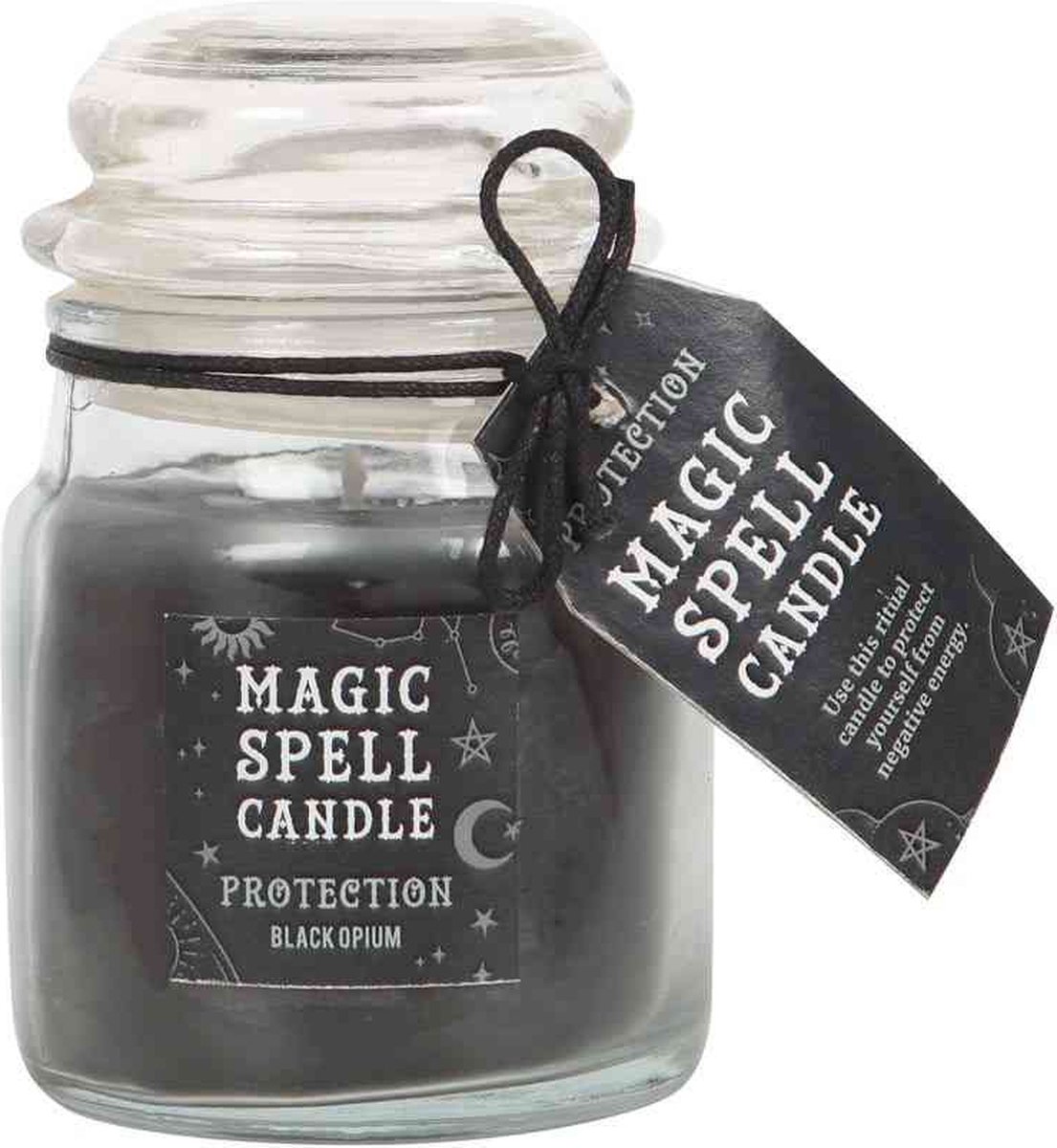 Something Different - Opium 'Protection' Spell Candle Jar Geurkaars - Zwart