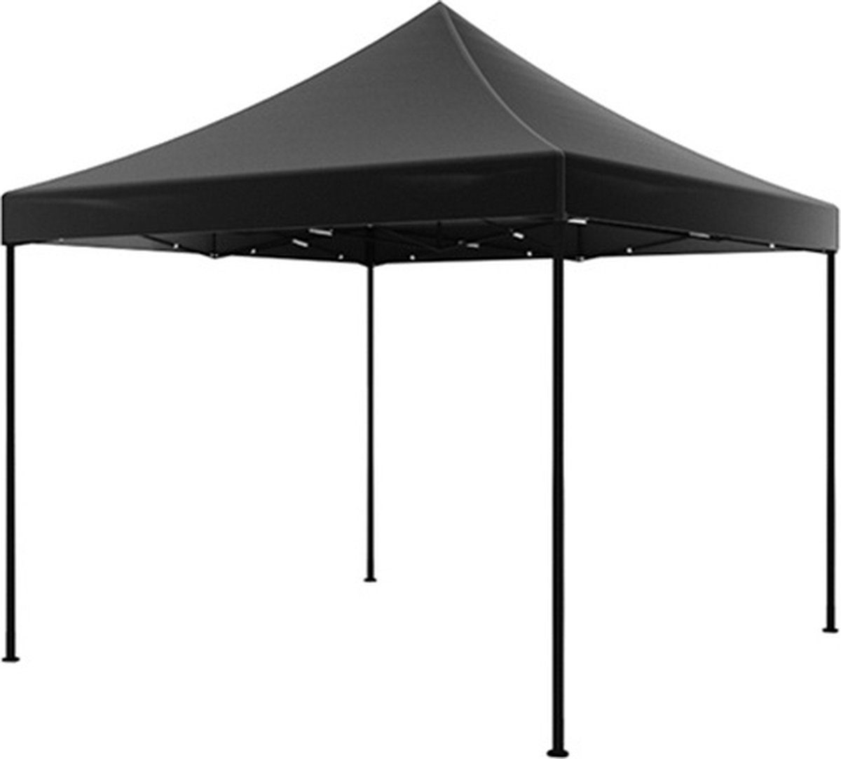 Easy up 3x3m zwart luxe zonder zijwanden partytent opvouwbaar