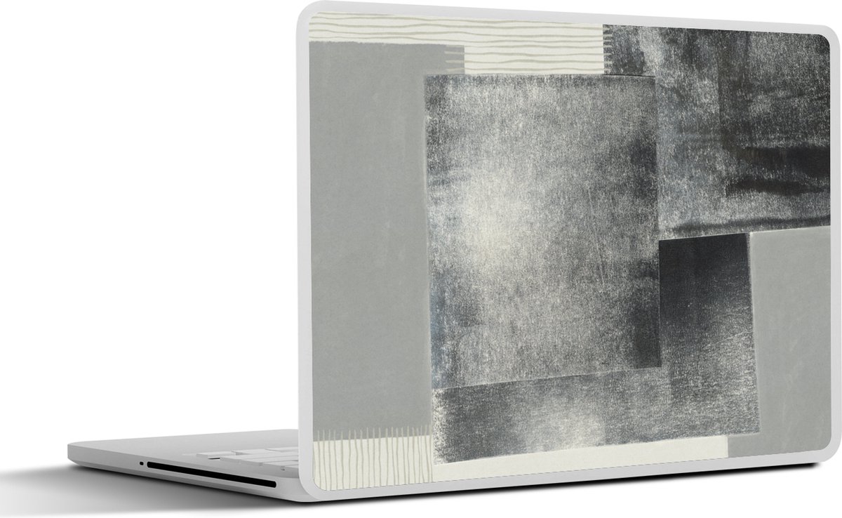 Laptop sticker - 11.6 inch - Abstract - Grijs - Zwart - Kubus - 30x21cm - Laptopstickers - Laptop skin - Cover