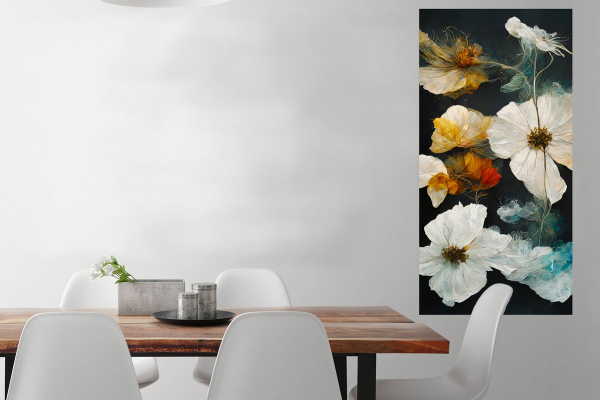 Bloemen - Planten - Zwart - Wit
