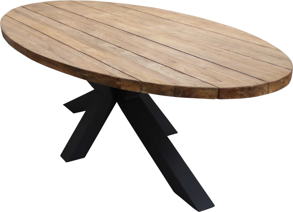 Ovale tuintafel Palu 300x130cm | Aluminium poot | Teakhout