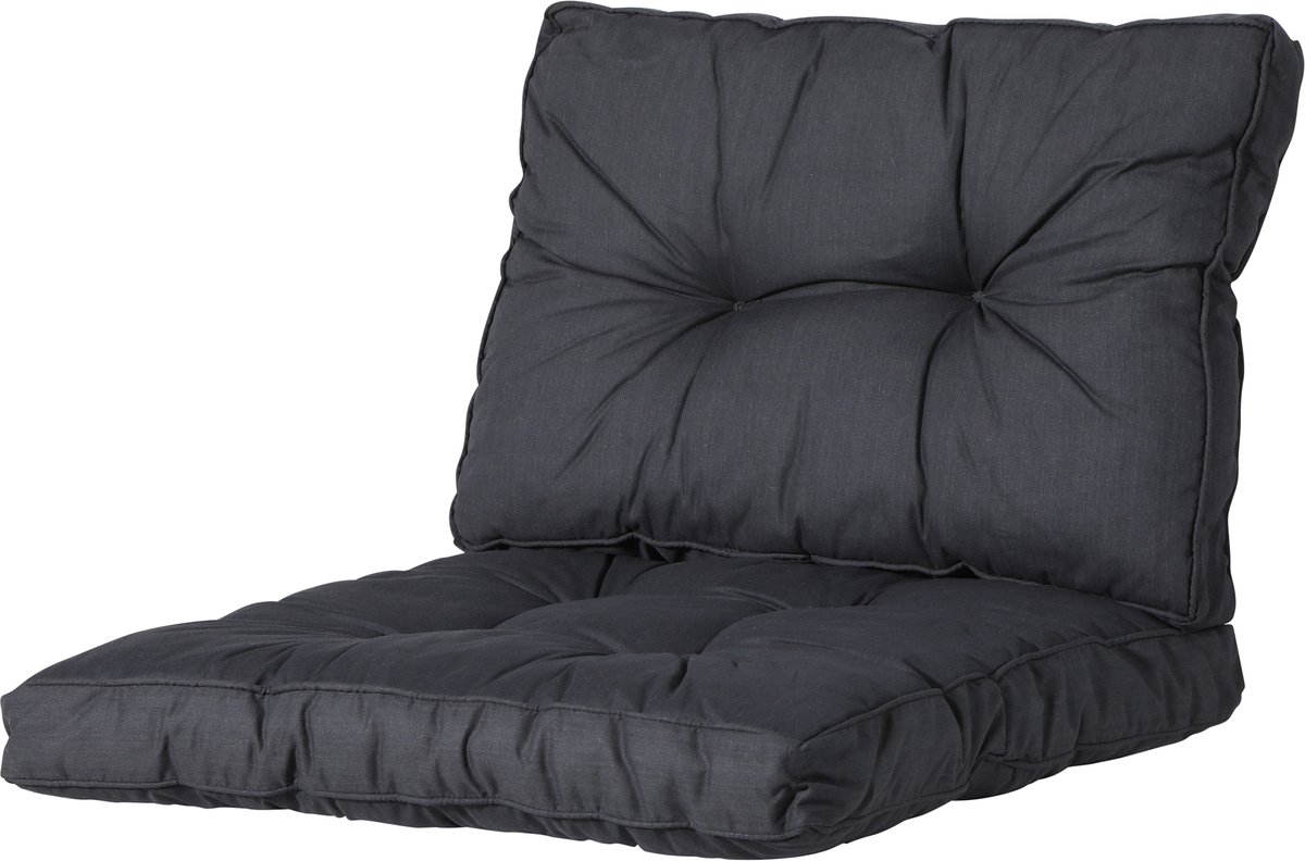 Set van 4 Madison Florance Loungekussens in Basic Black, verschillende maten: ca. 60x60 en 60x43cm.