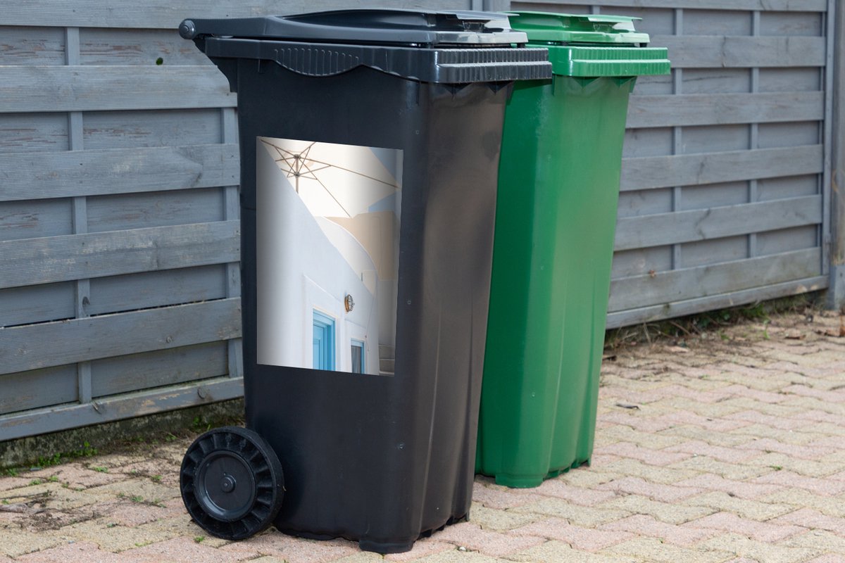 Container sticker Architectuur - Parasol - Deur - Wit - Blauw - 40x60 cm - Kliko sticker