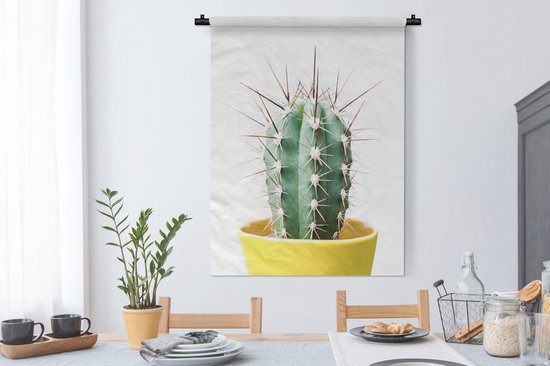 Wandkleed - Wanddoek - Cactus - Planten - Natuur - Groen - 90x120 cm - Wandtapijt