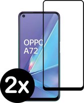 Smartphonica Full cover glass screenprotector voor Oppo A72 van gehard glas met afgeronde hoeken - 2 stuks geschikt voor Oppo A72