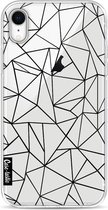 Casetastic Apple iPhone XR Hoesje - Softcover Hoesje met Design - Abstraction Outline Black Transparent Print