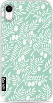 Casetastic Apple iPhone XR Hoesje - Softcover Hoesje met Design - Mint Olive Branches Print
