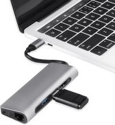 GadgetBay Multifunctionele USB C Multi-poort Hub met 4K HDMI SD TF kaartlezer 2 USB 3.0 Poorten RJ45 Gigabit Ethernet Adapter voor Macbook Pro