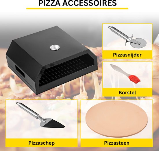 Bolture Pizza Oven Buiten - Houtgestookte Pizza Oven Tot 230ºC - Pizzasteen - RVS - Inclusief Pizzaspatel van bolture — afbeelding 3