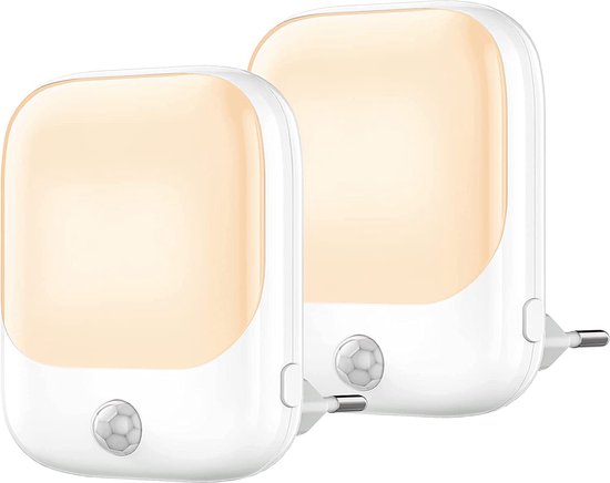 Best Active Nachtlampje Stopcontact - 2 stuks - Dag- en Nachtsensor - Wit