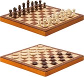 Schaakbord \ Chess figures and chessboard made of wood - Houten schaakspel, draagbaar houten schaakbord Handgemaakt schaakbordspel voor familiefeestactiviteiten