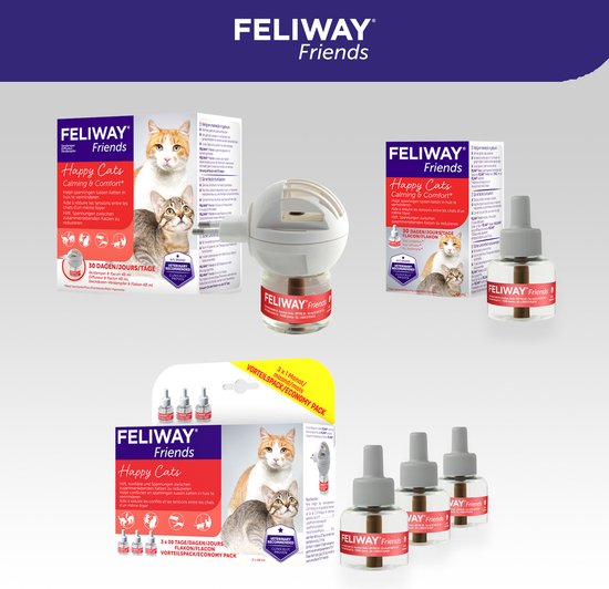 Feliway Friends - Startset - 1 Verdamper met 1 Vulling - 48 ml - Anti-conflict voor Katten - Feliway