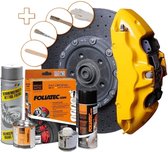Kit de peinture pour étriers de frein Foliatec - Performance Yellow - 3 composants - Nettoyant pour freins inclus