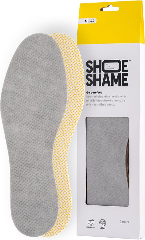 Shoe Shame Go barefoot - semelles ultra fines - pour pieds nus - absorbant l'humidité - donne un parfum frais - 6 paires - pointure 37/38