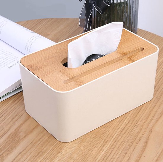 Foto: Decopatent tissuebox houder met telefoon houder tissues tissuehouder tissuedoos gsm sleuf tissue box badkamer keuken