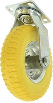 roulette pivotante avec pneu jaune anti-crevaison 2,50-4. Roulettes en PU