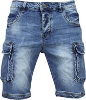 Korte Broek Heren met Zakken - Korte Spijkerbroek Heren - Jeans Short Heren - Korte Broeken Heren Volwassenen - 950 / J-981 - Blauw