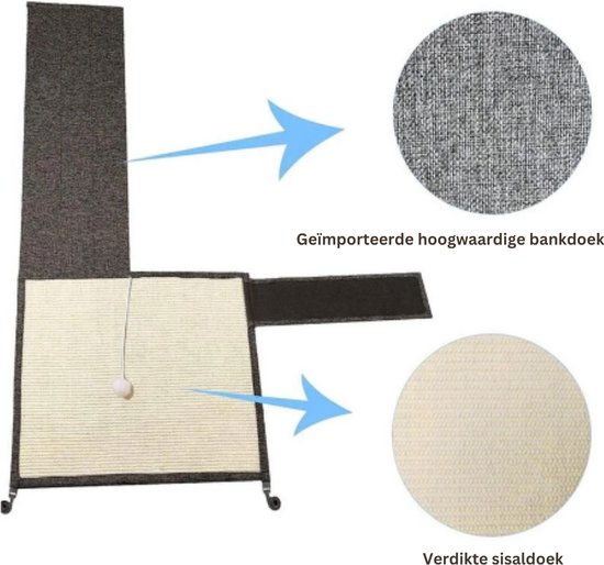 Krabplank voor katten, zelfklevend, 100 cm x 30 cm, krasbescherming voor bank, kat, krasbescherming, kattenkrabmat, anti-kras tape voor meubels, bank, muur, deurbescherming