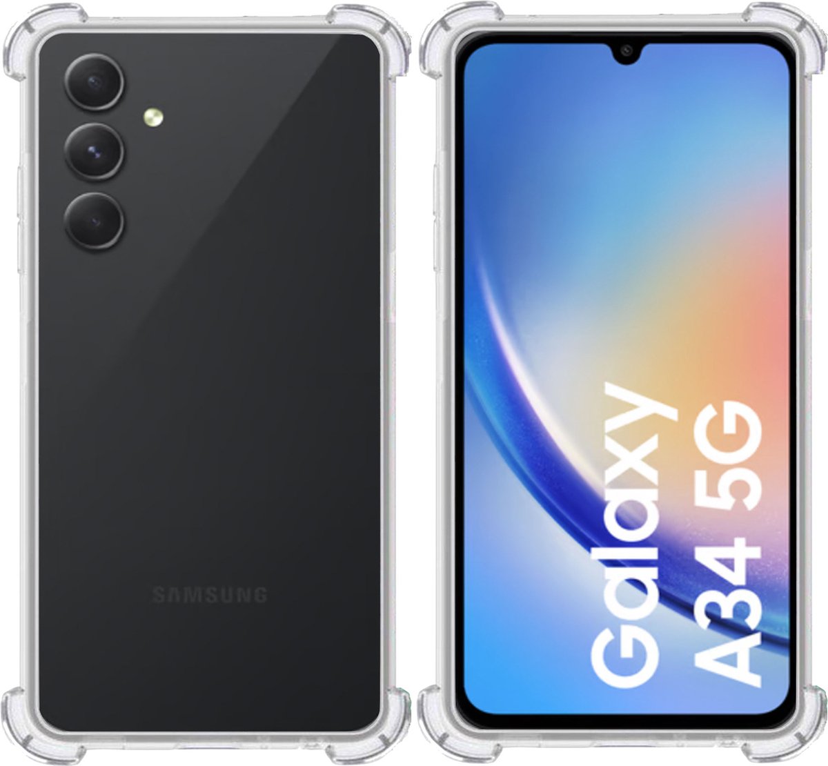 Hoesje geschikt voor Samsung A34 – Extreme Shock Case – Cover Transparant