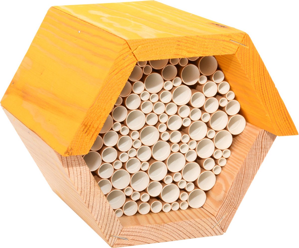 Houten bijenhuis/bijenhotel 15 cm - Hotel/huisje voor insecten - Wespenhuis/wespenhotel