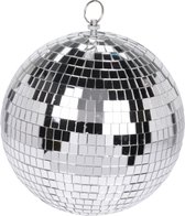 1x Grote zilveren disco kerstballen discoballen/discobollen glas/foam 15 cm - Discoballen kerstballen - kerstversiering