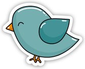 16 Stickers Vogel blauw - sluitsticker - geboorte - baby geboren - sticker - wensetiket - kraamcadeau - Hippekaartjeswinkel