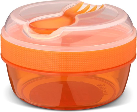 Carl Oscar N’ice Cup™ Snackbakje met koelelement - 0,3 L - Inclusief Bestek - Oranje