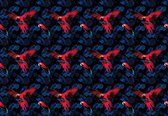 Fotobehang - Vlies Behang - Rode Papegaaien - 416 x 290 cm